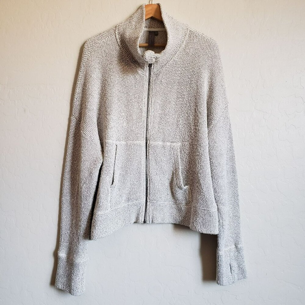 Sweaty Betty Restful Bouclé Zip Through Jacket Lily White Size Women's XXL Plus